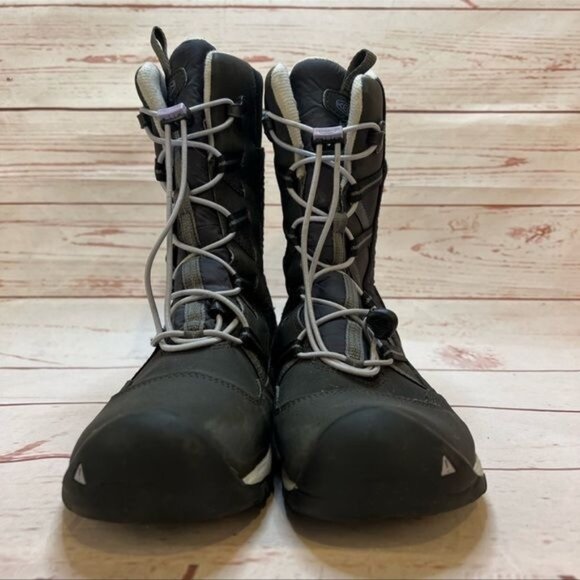 Keen Kids 'Hoodoo' Waterproof Winter Snow Boots In Black Sz 5 Big Girl - Picture 3 of 11